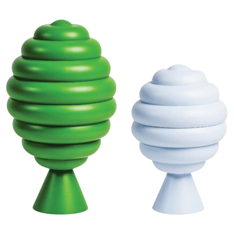 Lot de 2 pots en forme de ruche S / L, bleus et verts, fabriqués par Made by Choice en vente