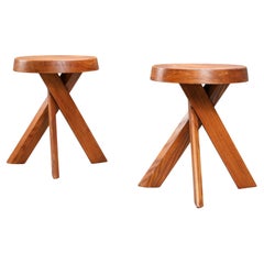 Set of 2 S13A Stools old version by Pierre Chapo in Elm, France, 1970's