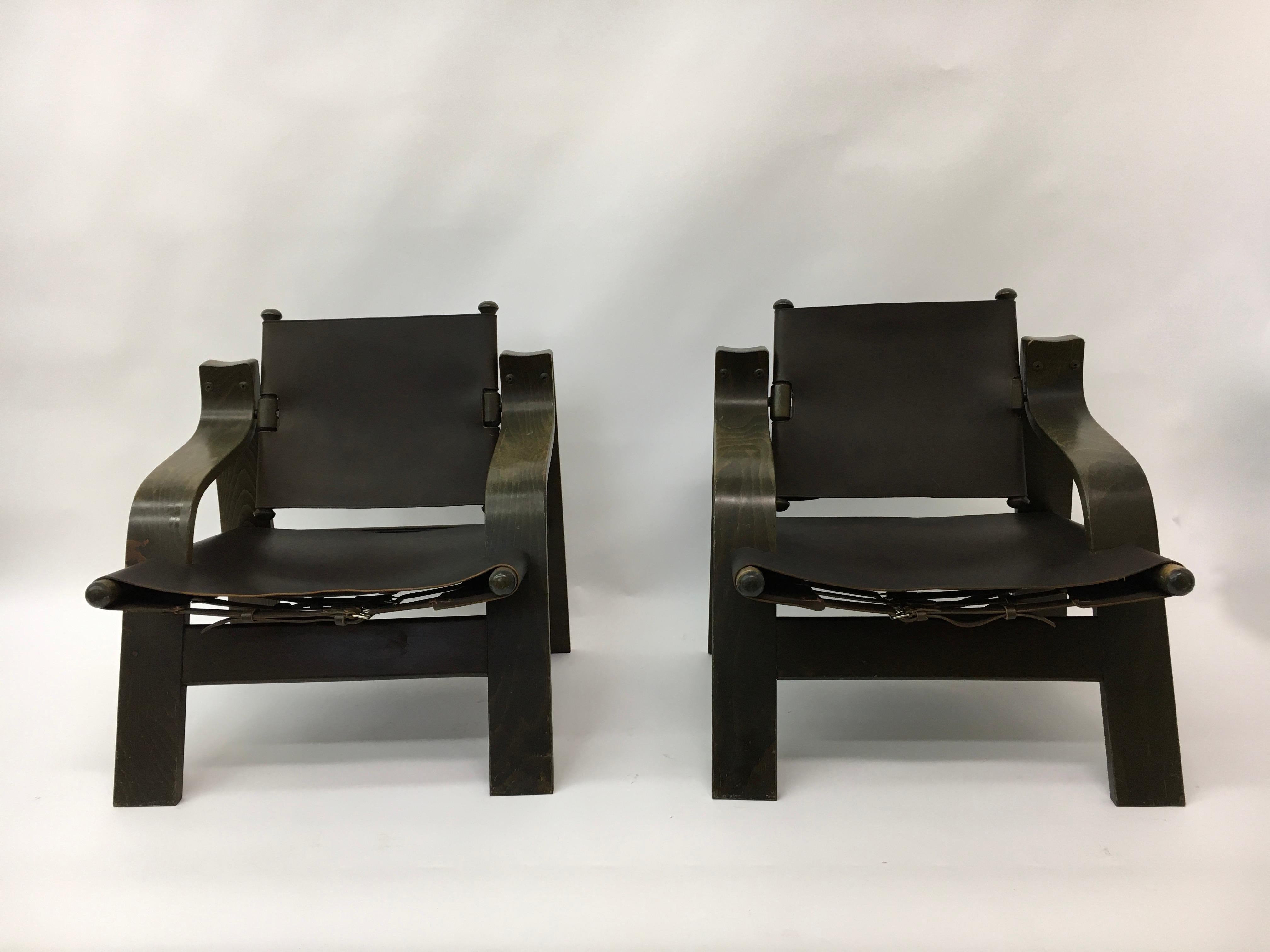 Set of 2 Safari lounge chairs, 1970’s For Sale 6