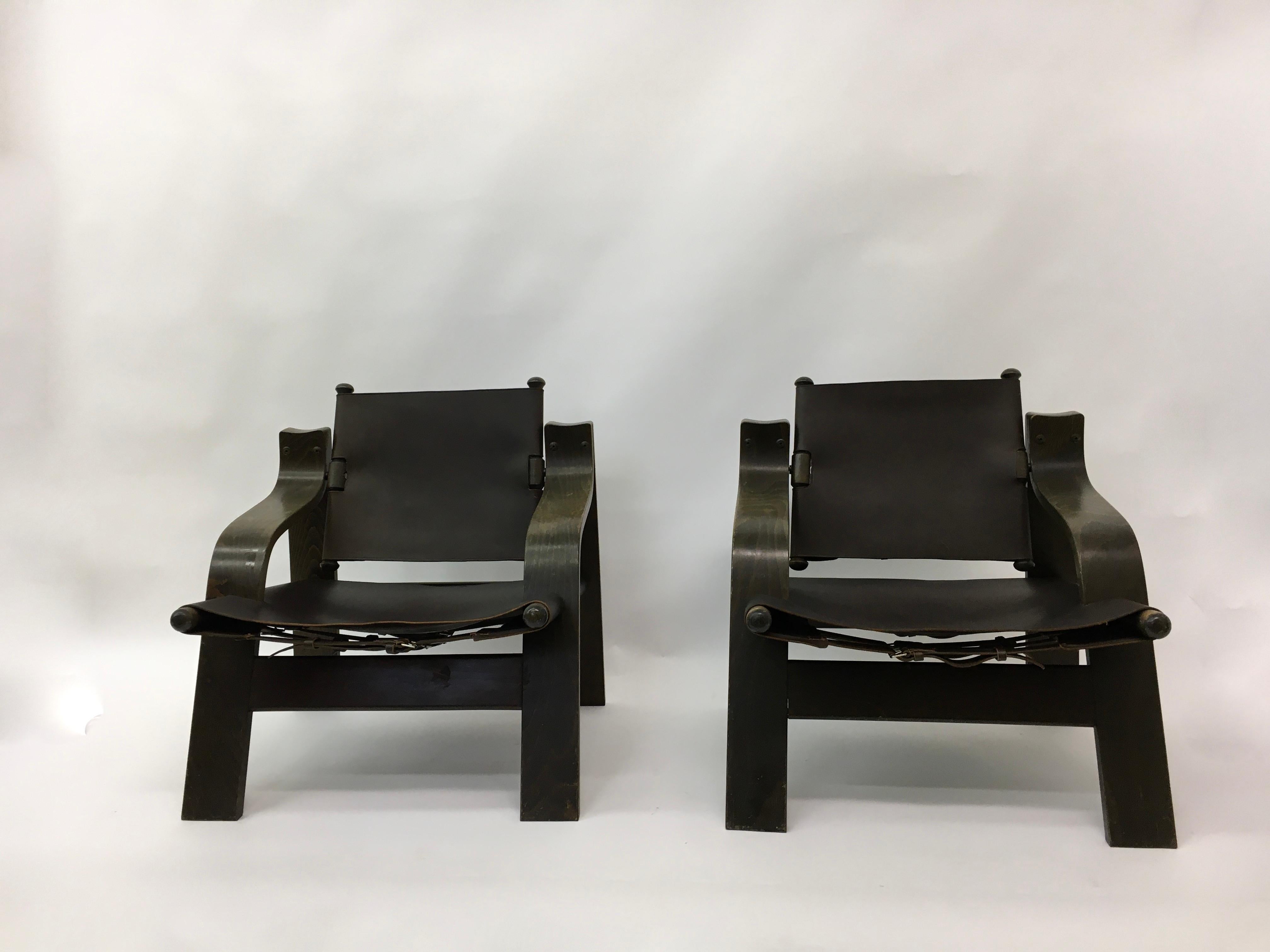 Set of 2 Safari lounge chairs, 1970’s For Sale 10