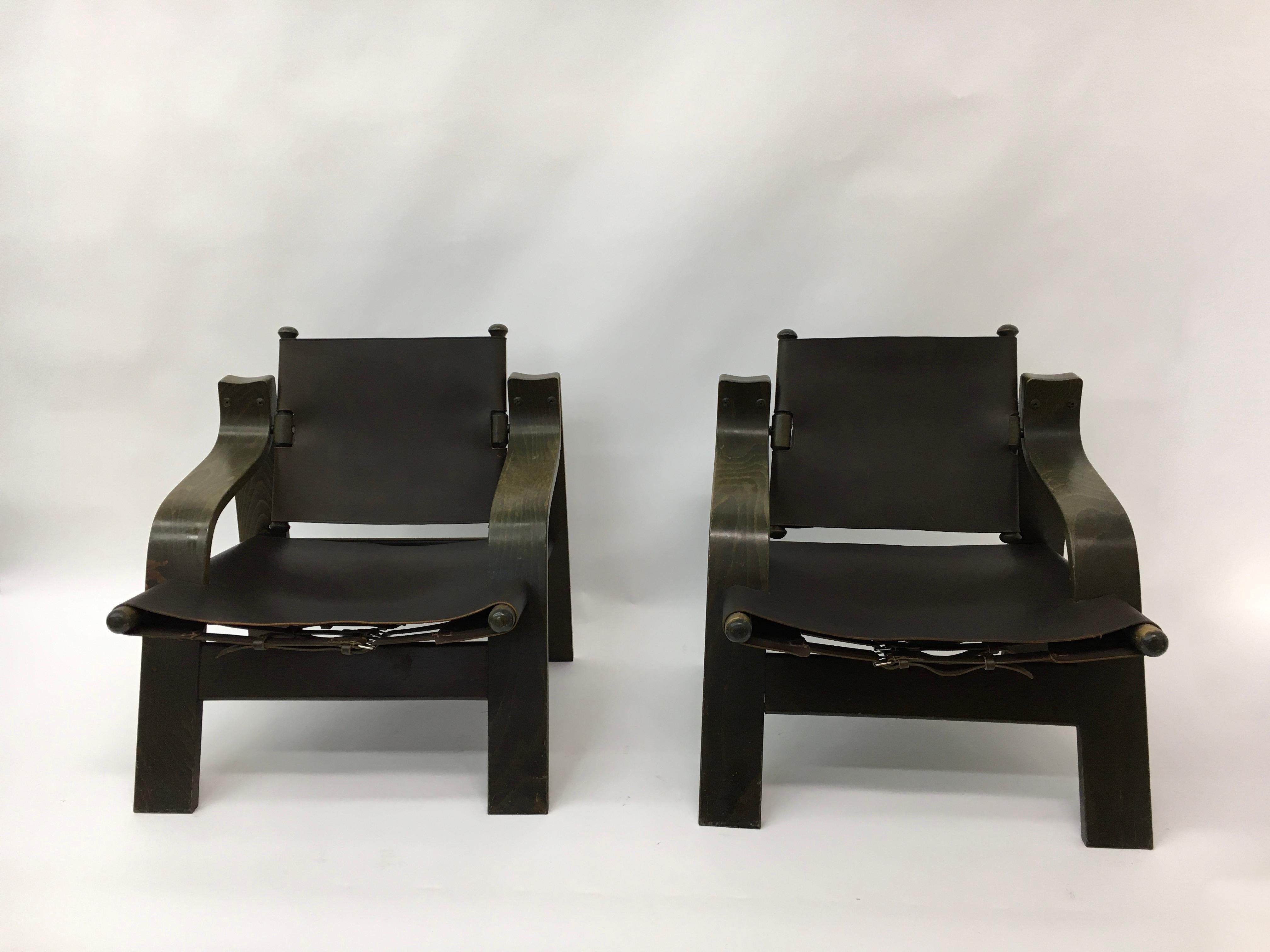 Set of 2 Safari lounge chairs, 1970’s For Sale 13