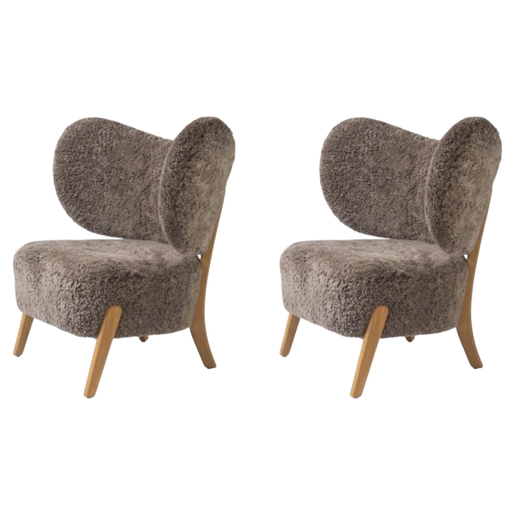 Set Of 2 Sahara Sheepskin TMBO Lounge Chairs by Mazo Design For Sale