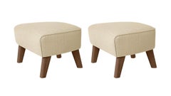 Set di 2 pouf Sahco Zero in sabbia e Oak fumé di By Lassen