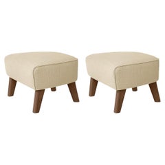 Set of 2 Sand and Smoked Oak Sahco Zero Footstool by Lassen