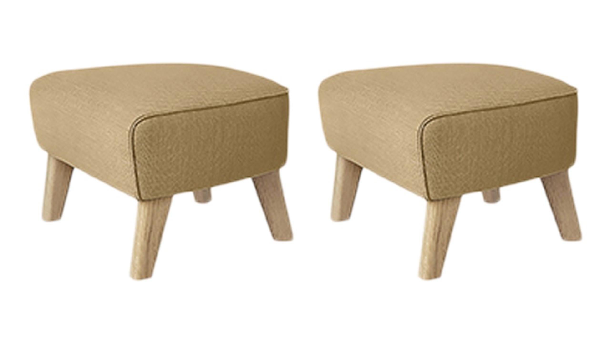 Set of 2 sand, natural Oak Raf Simons Vidar 3 My Own Chair footstool by Lassen
Dimensions: W 56 x D 58 x H 40 cm 
Materials: Textile
Also Available: Other colors available.

The My Own Chair footstool has been designed in the same spirit as