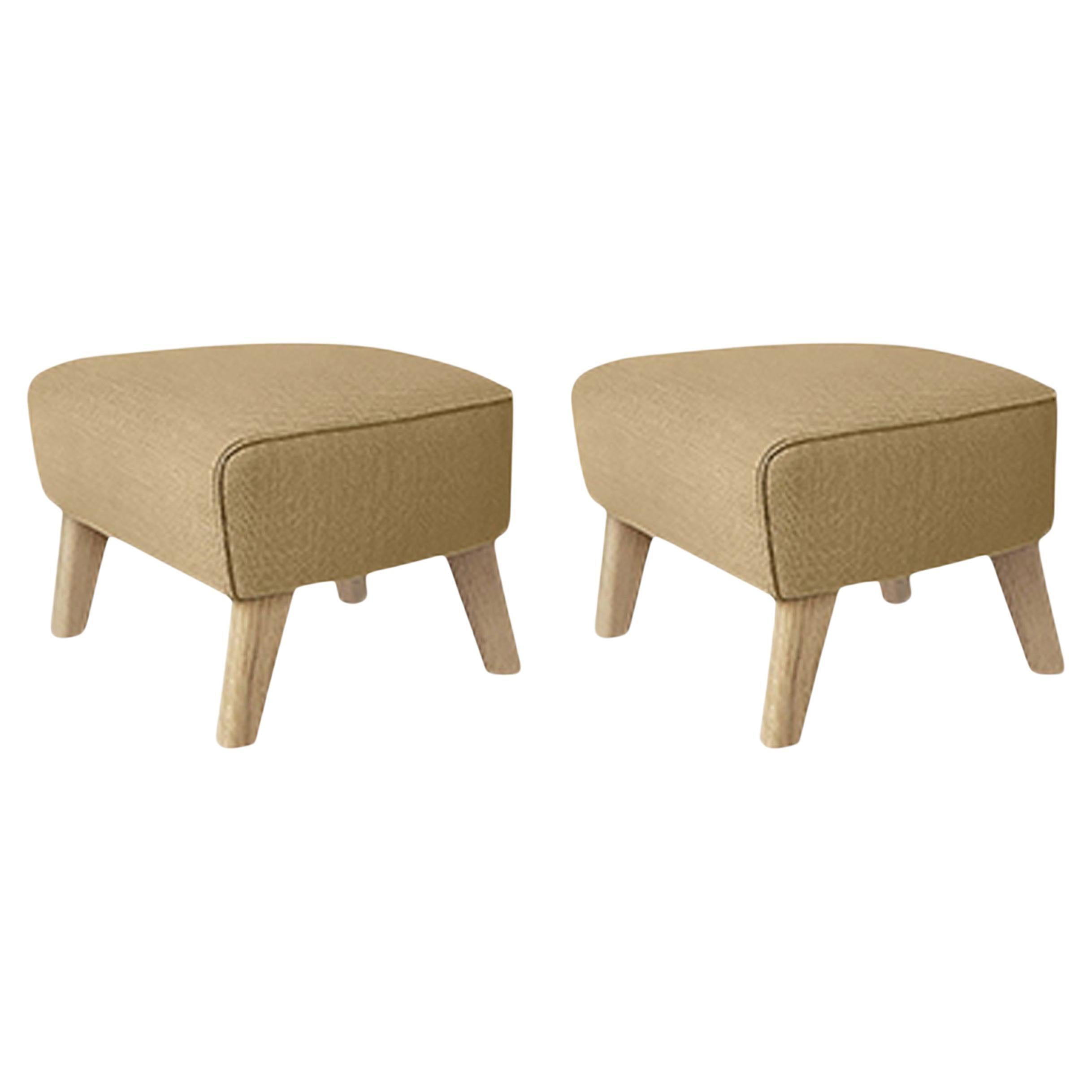 Set of 2 Sand, Natural Oak Raf Simons Vidar 3 My Own Chair Footstool by Lassen For Sale