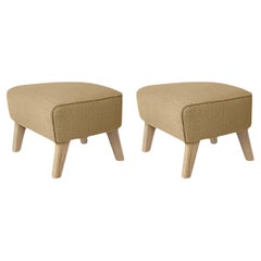 Set of 2 Sand, Natural Oak Raf Simons Vidar 3 My Own Chair Footstool by Lassen