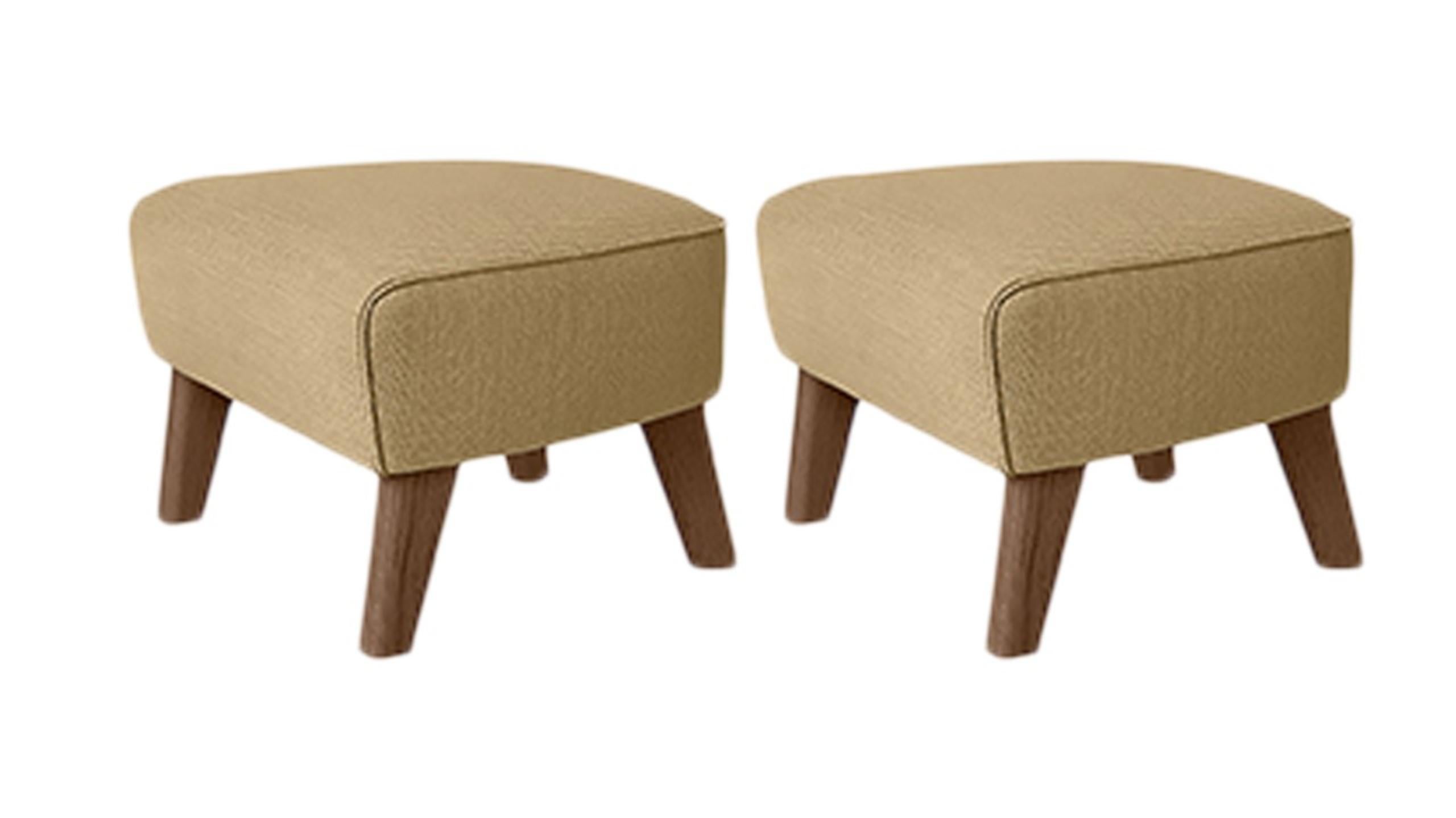 Set of 2 sand, smoked Oak Raf Simons Vidar 3 My Own Chair footstool by Lassen
Dimensions: W 56 x D 58 x H 40 cm 
Materials: Textile
Also Available: Other colors available.

The My Own Chair footstool has been designed in the same spirit as