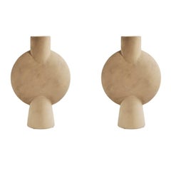 Set of 2 Sand Sphere Vases Bubl Hexa by 101 Copenhagen