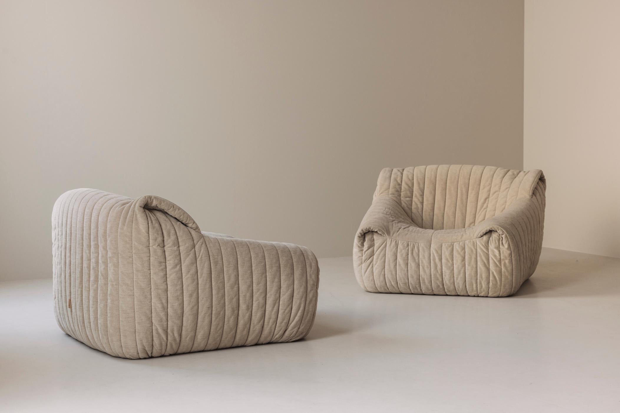 Set of 2 Sandra lounge chairs by Annie Hieronimus for Cinna / Ligne Roset, 1970s 3