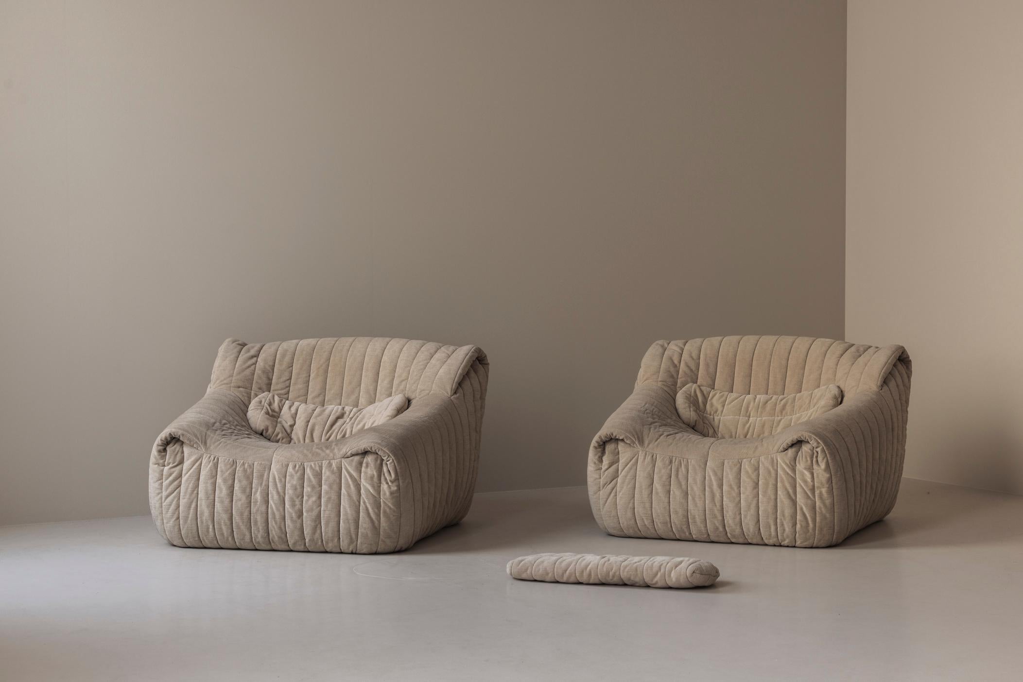 Set of 2 Sandra lounge chairs by Annie Hieronimus for Cinna / Ligne Roset, 1970s 5