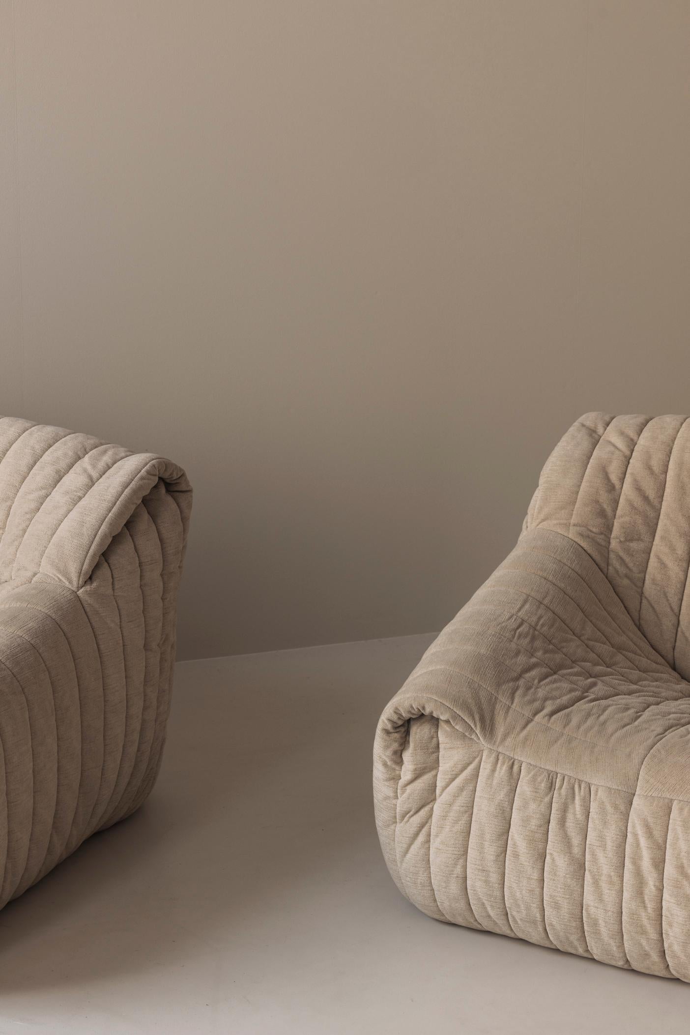 Set of 2 Sandra lounge chairs by Annie Hieronimus for Cinna / Ligne Roset, 1970s 8