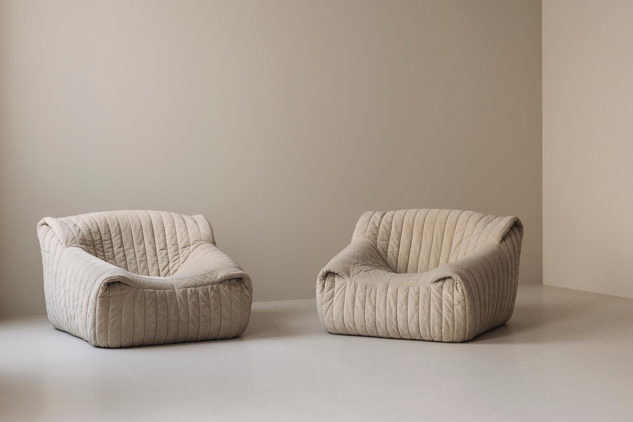 Mid-Century Modern Set of 2 Sandra lounge chairs by Annie Hieronimus for Cinna / Ligne Roset, 1970s