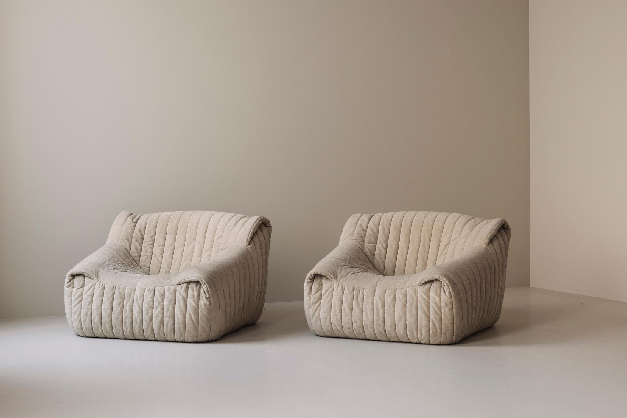 French Set of 2 Sandra lounge chairs by Annie Hieronimus for Cinna / Ligne Roset, 1970s