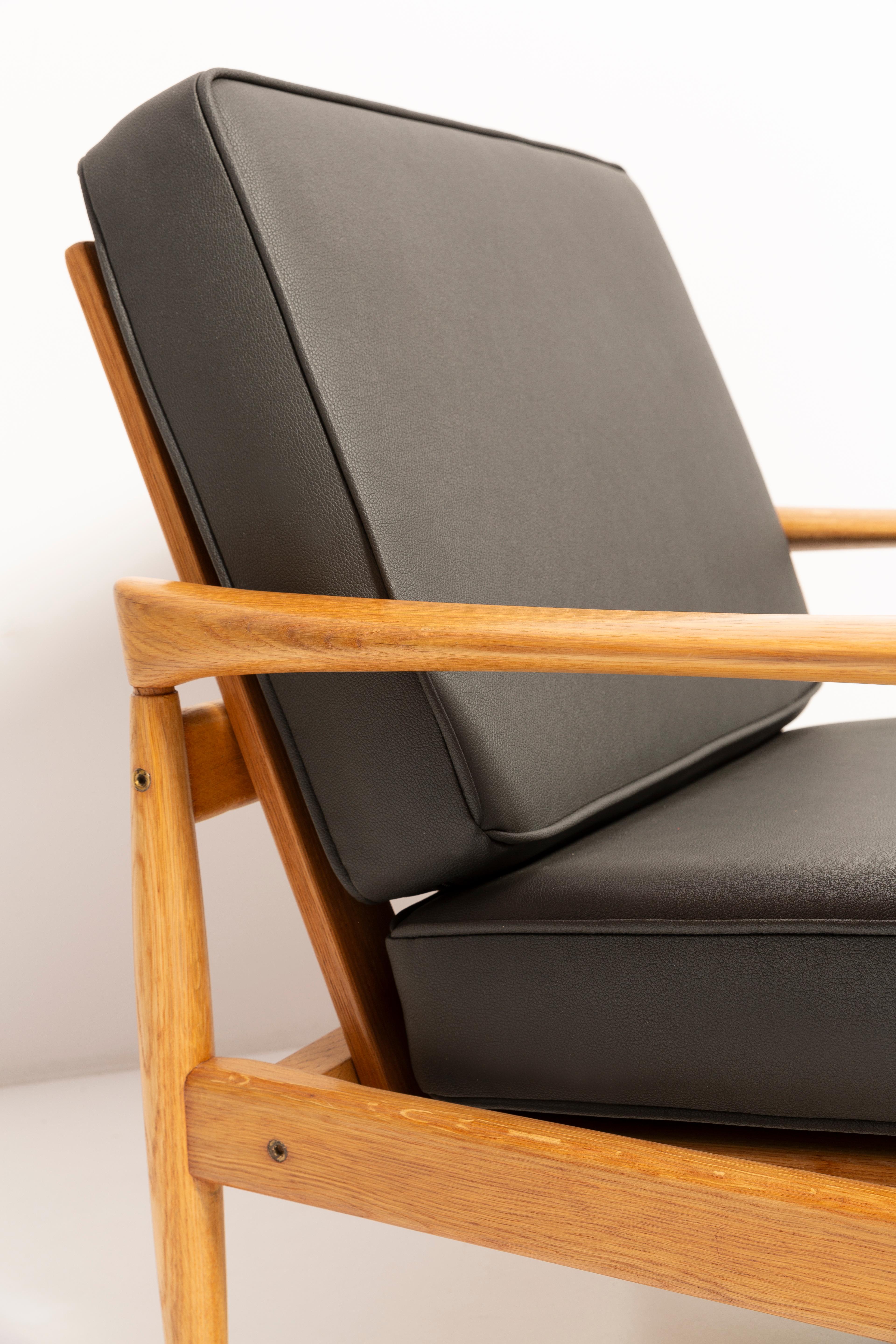 20th Century Set of 2 Scandinavian Armchairs Oak Lounge Chairs 