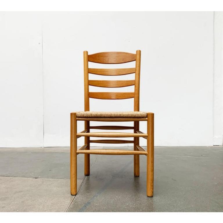 Set of 2 Scandinavian Papercord Bench and Chair in Oak from TS For Sale 4
