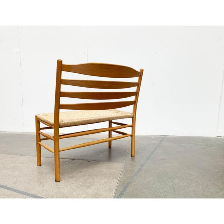 Set of 2 Scandinavian Papercord Bench and Chair in Oak from TS For Sale 6