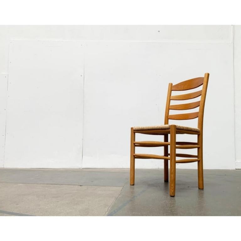 Set of 2 Scandinavian Papercord Bench and Chair in Oak from TS In Excellent Condition For Sale In Hamburg, DE