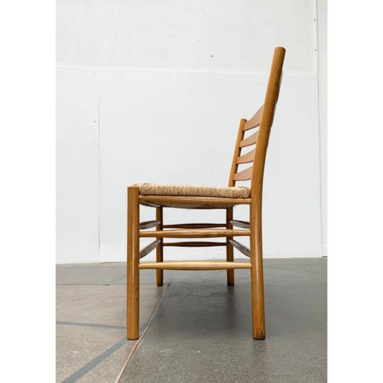 Set of 2 Scandinavian Papercord Bench and Chair in Oak from TS For Sale 2