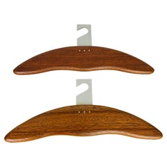 Set of 2 Scandinavian teak wood Coat Hangers, 1960's