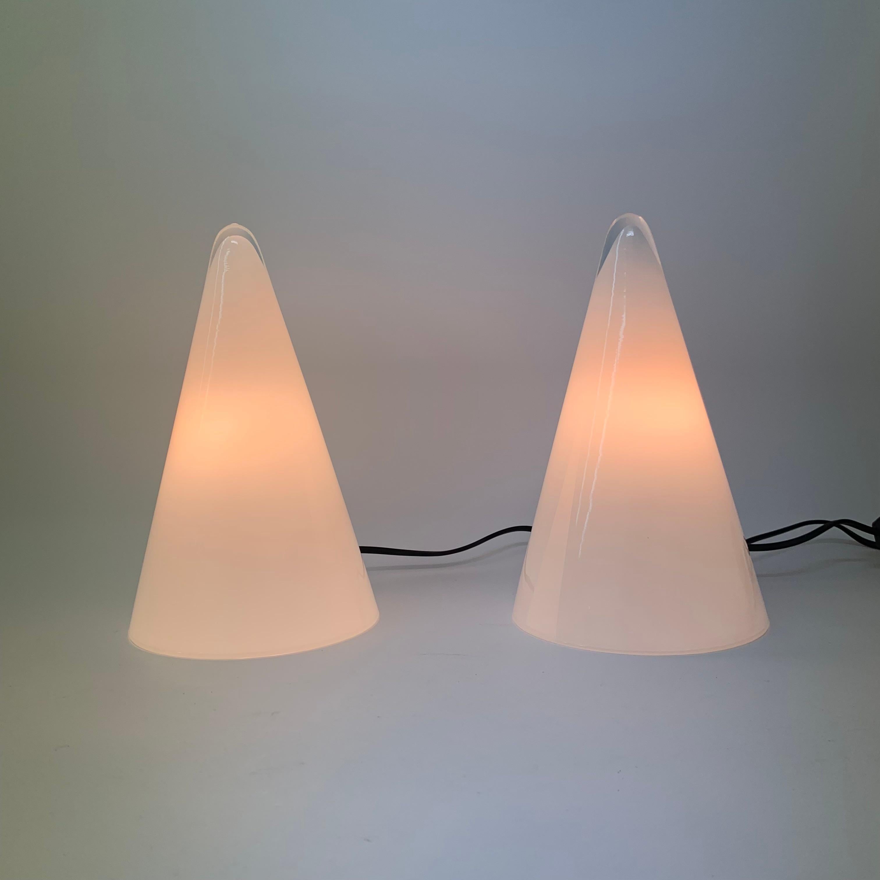 European Set of 2 SCE Teepee Table Lamps, 1970’s, France For Sale
