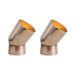 Lot de 2 lampes de table contemporaines en bronze doré par Henry Wilson