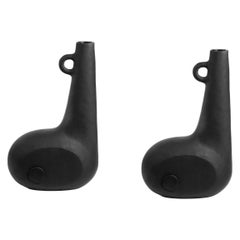 Ensemble de 2 vases en céramique sculptée de Faina