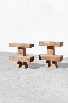 Set of 2 Sculpted Stools by Jörg Pietschmann