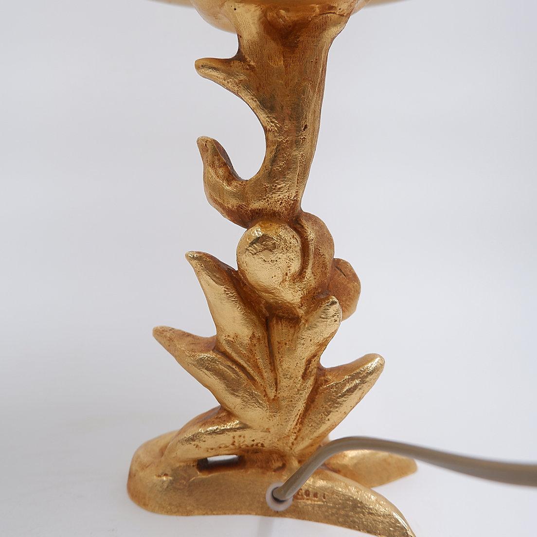 Juego de 2 Lámparas de Mesa Escultóricas con Motivo Vegetal - G.Mathias, Francia, Años 80 en venta 5