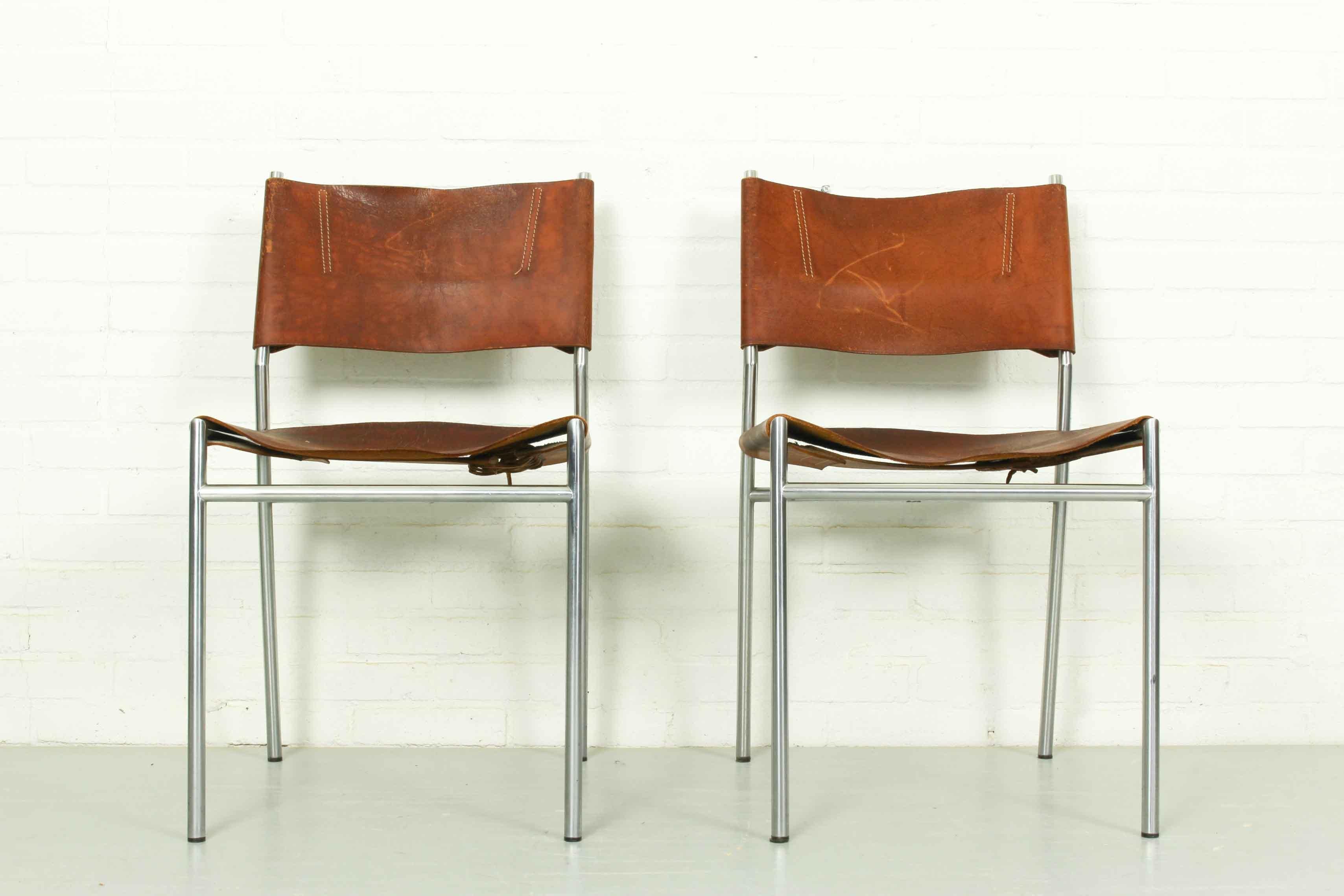 Mid-Century Modern Set of 2 SE06 Dining Chairs by Martin Visser for Spectrum, 1970s