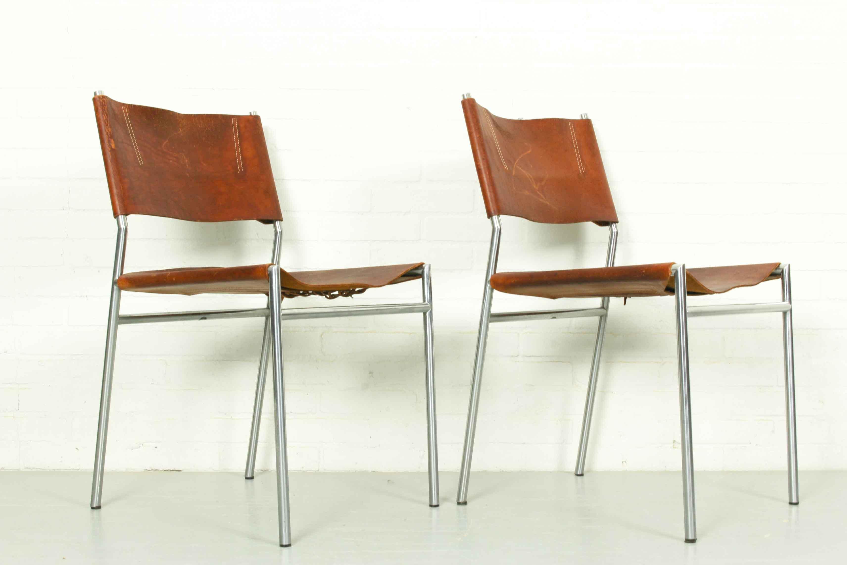 Olandese Set di 2 sedie da pranzo SE06 di Martin Visser per Spectrum, anni '70