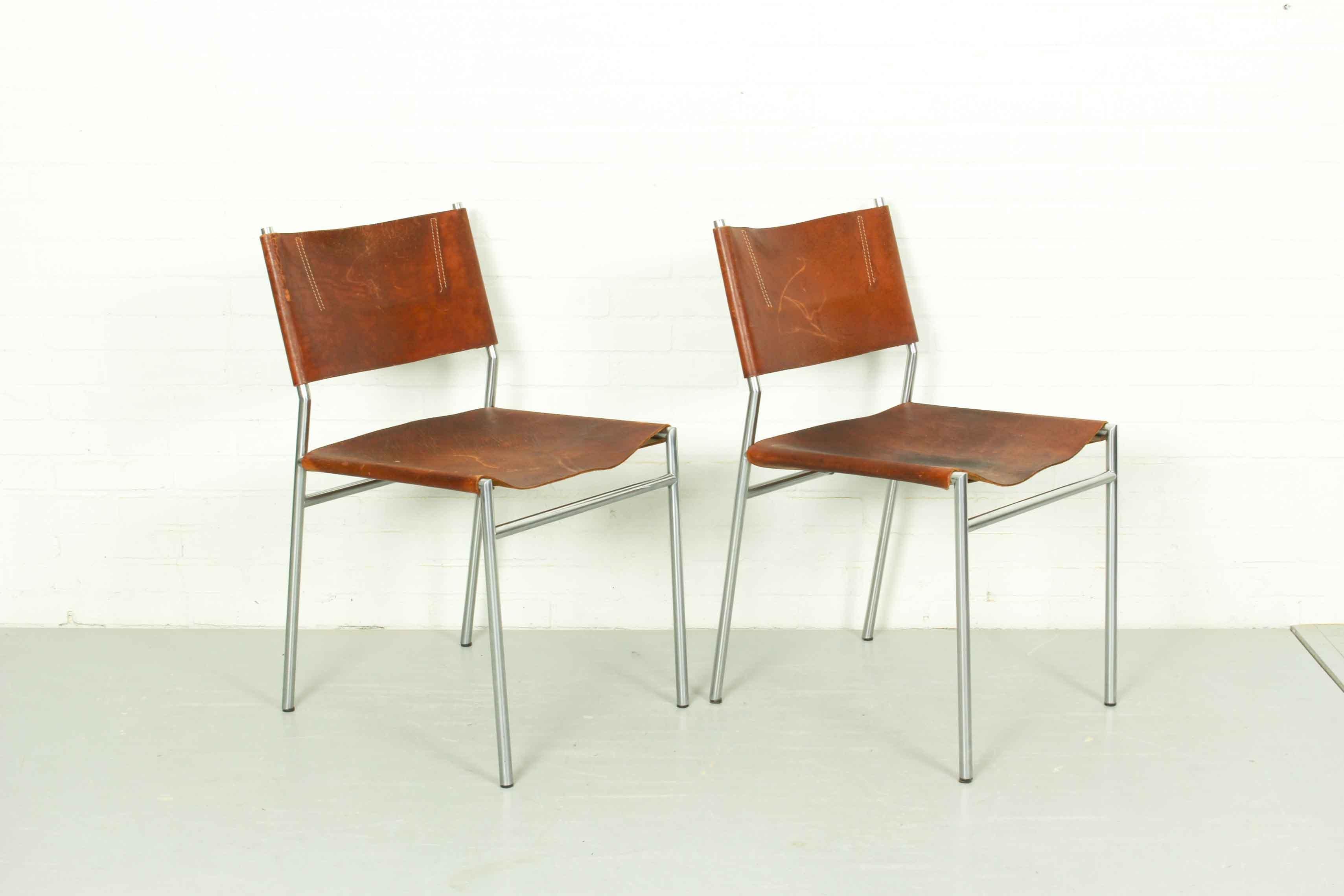 Set of 2 SE06 Dining Chairs by Martin Visser for Spectrum, 1970s In Distressed Condition In Appeltern, Gelderland