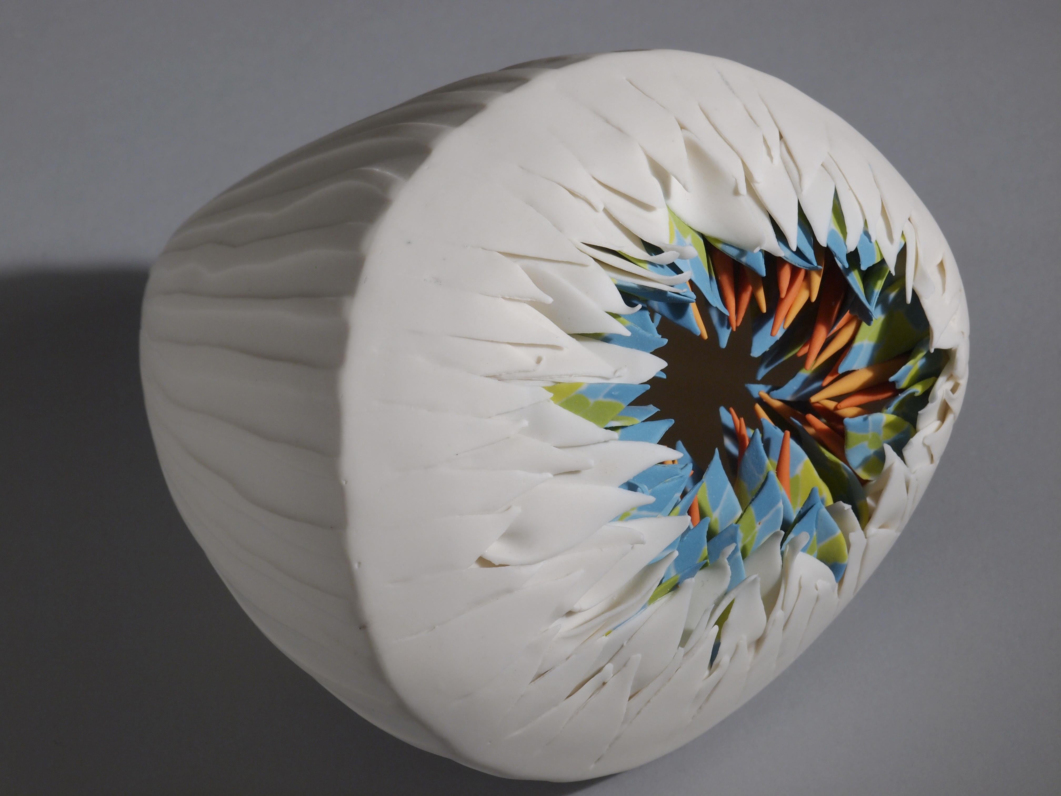 Fired Set of 2 Sea Urchins Porcelain Contemporary 21st Century Italy Unique For Sale