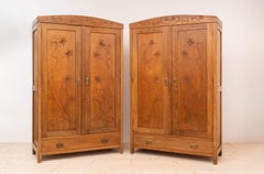 Set of 2 Secession Wardrobes, Austria Hungary, Late 19th Century