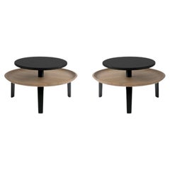 Set of 2, Secreto 60 Coffee Tables, Black, “Forville” by Colé Italia