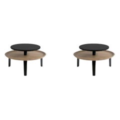 Ensemble de 2 tables basses Secreto 85, Black Forville de Colé Italia
