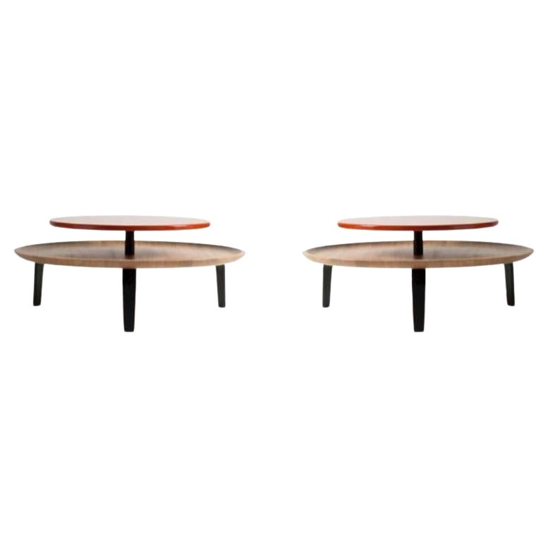 2er-Set, Secreto 85 Couchtische, Orange, Vol de Nuit"" von Colé Italia im Angebot