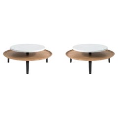 Set of 2, Secreto 85 Coffee Tables, White, “Nuit De Noel” by Colé Italia