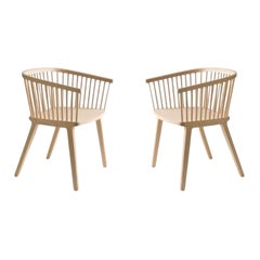 Lot de 2 fauteuils Secreto, hêtre naturel par Colé Italia