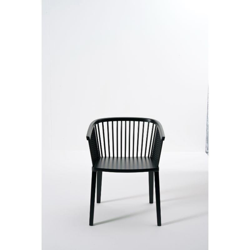 Set of 2, Secreto Little Armchairs, Black & White Matt Lacquer by Colé Italia For Sale 6
