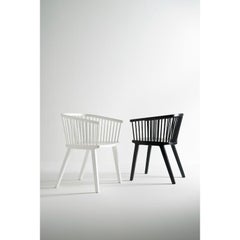 Set of 2, Secreto Little Armchairs, Black & White Matt Lacquer by Colé Italia