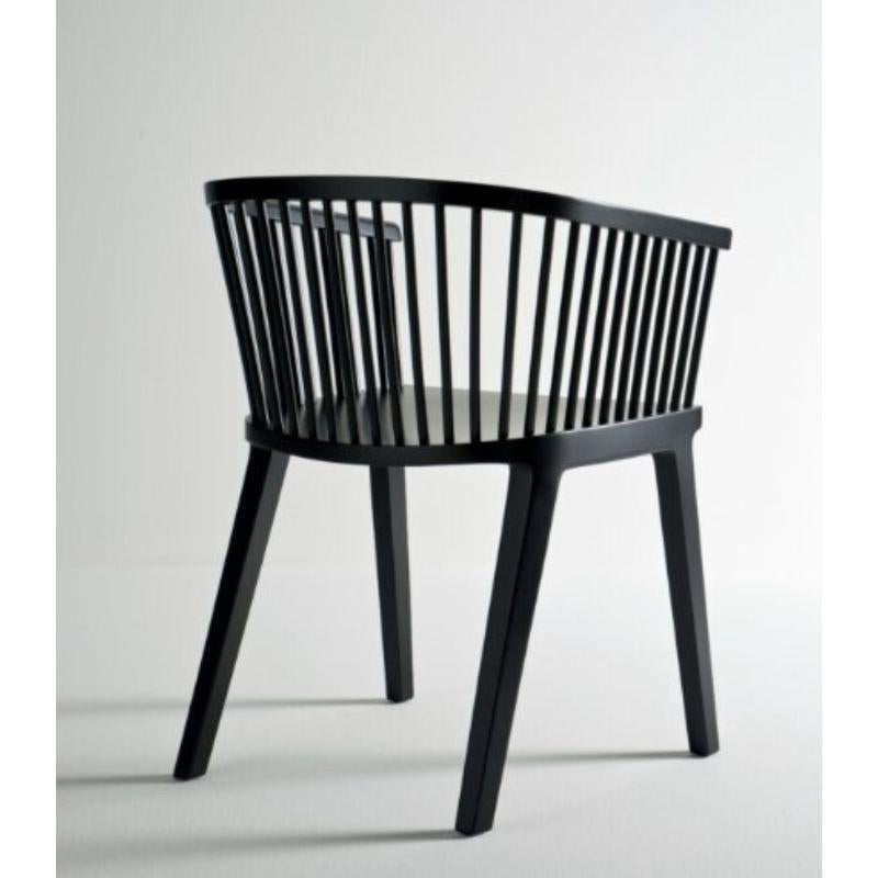 Modern Set of 2, Secreto Little Armchairs, Black & White Matt Lacquer by Colé Italia For Sale
