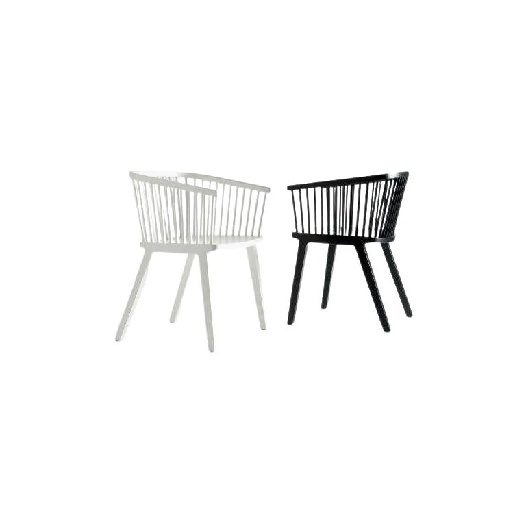 Ensemble de 2 petits fauteuils Secreto, laqués mats noir et blanc par Colé Italia en vente