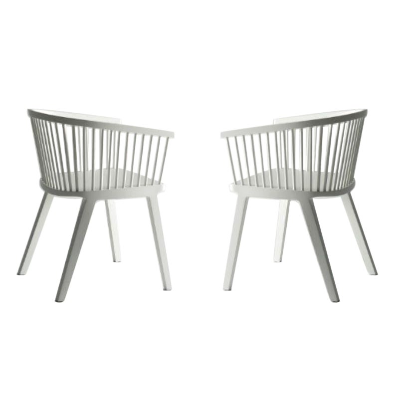 2er Set, Secreto Kleine Sessel, Weißer Mattlack von Colé Italia