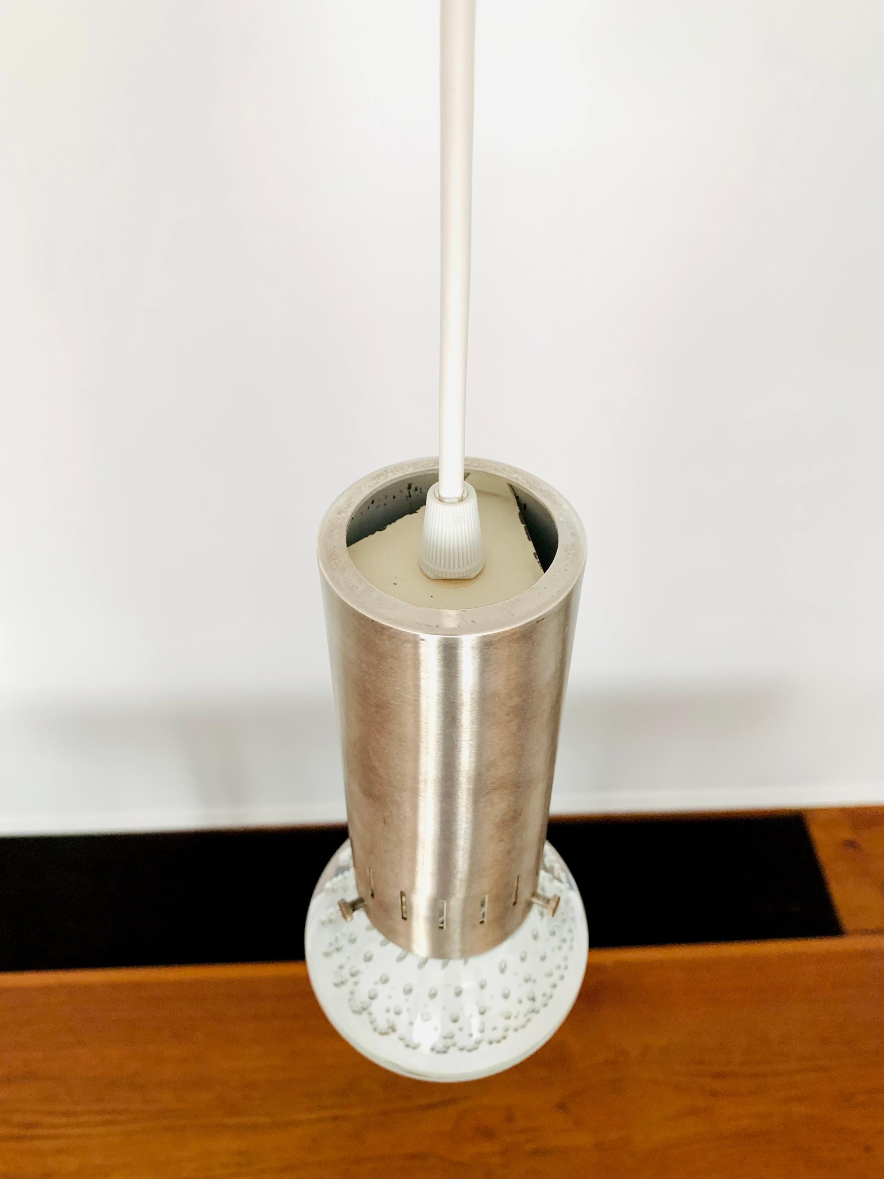 Metal Set of 2 Seguso Glass Pendant Lamps by Gino Sarfatti for Arte For Sale