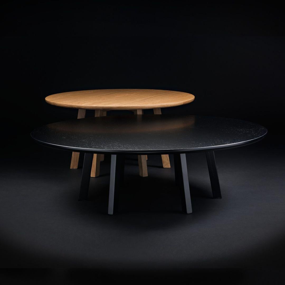 Set of 2 SEI coffee tables by Phormy
Dimensions: 
Small: Ø72 x H 35 cm 
Big: Ø 96 x 29 cm
Materials: lacquered solid oak and veneer.

Different materials and sizes available.

It turns out that coffee tables, without which we cannot imagine