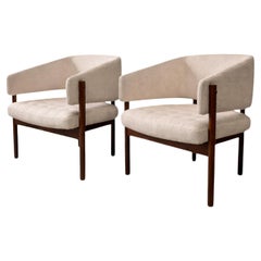 Set of 2 “Senior” Armchairs in Hardwood & fabric by Jorge Zalszupin, c. 1960s