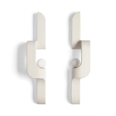Set of 2 Serpentine Sconces in Saint Raphael Limestone by Farrah Sit