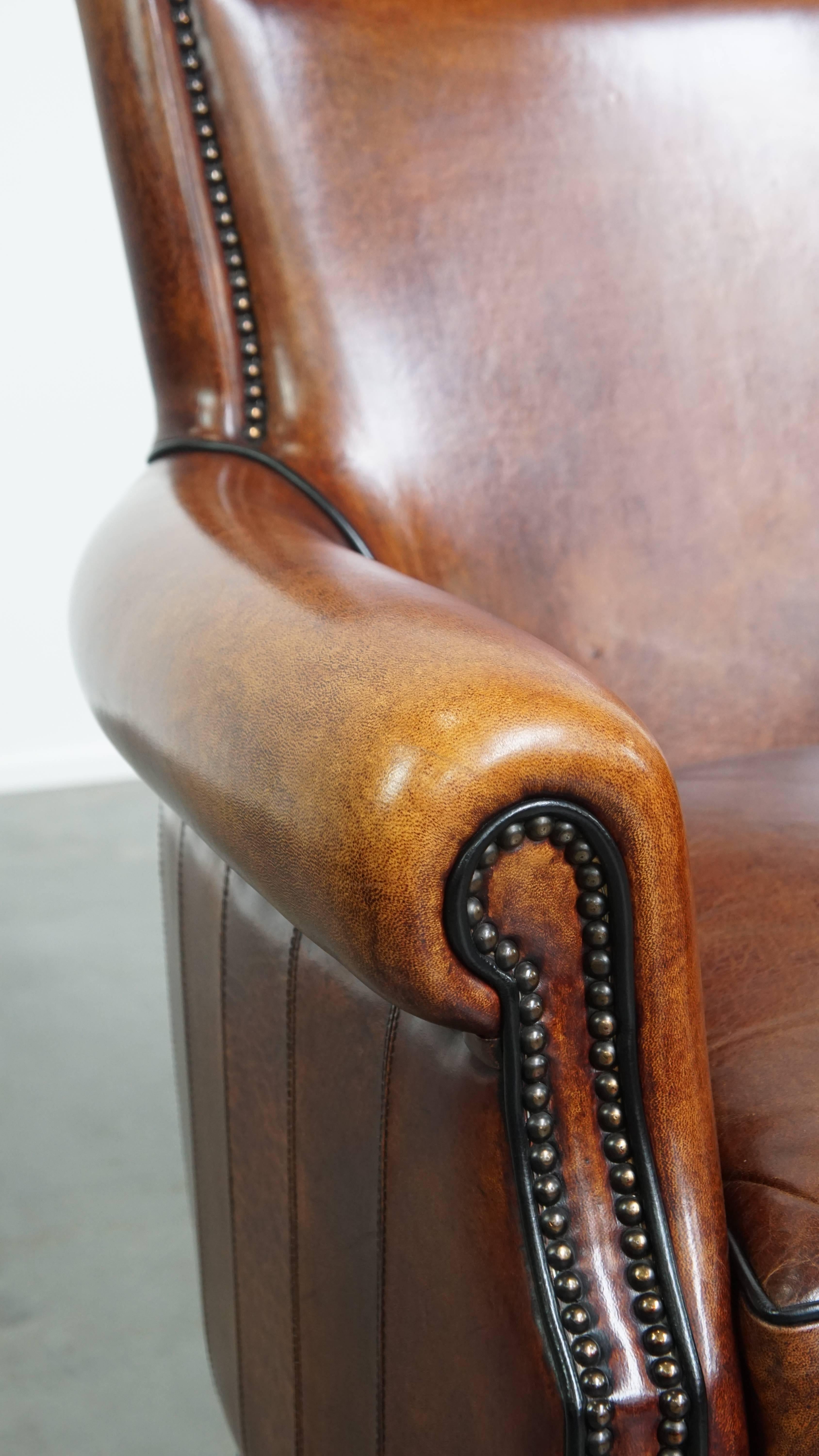 Ensemble de 2 fauteuils en cuir de mouton en vente 4