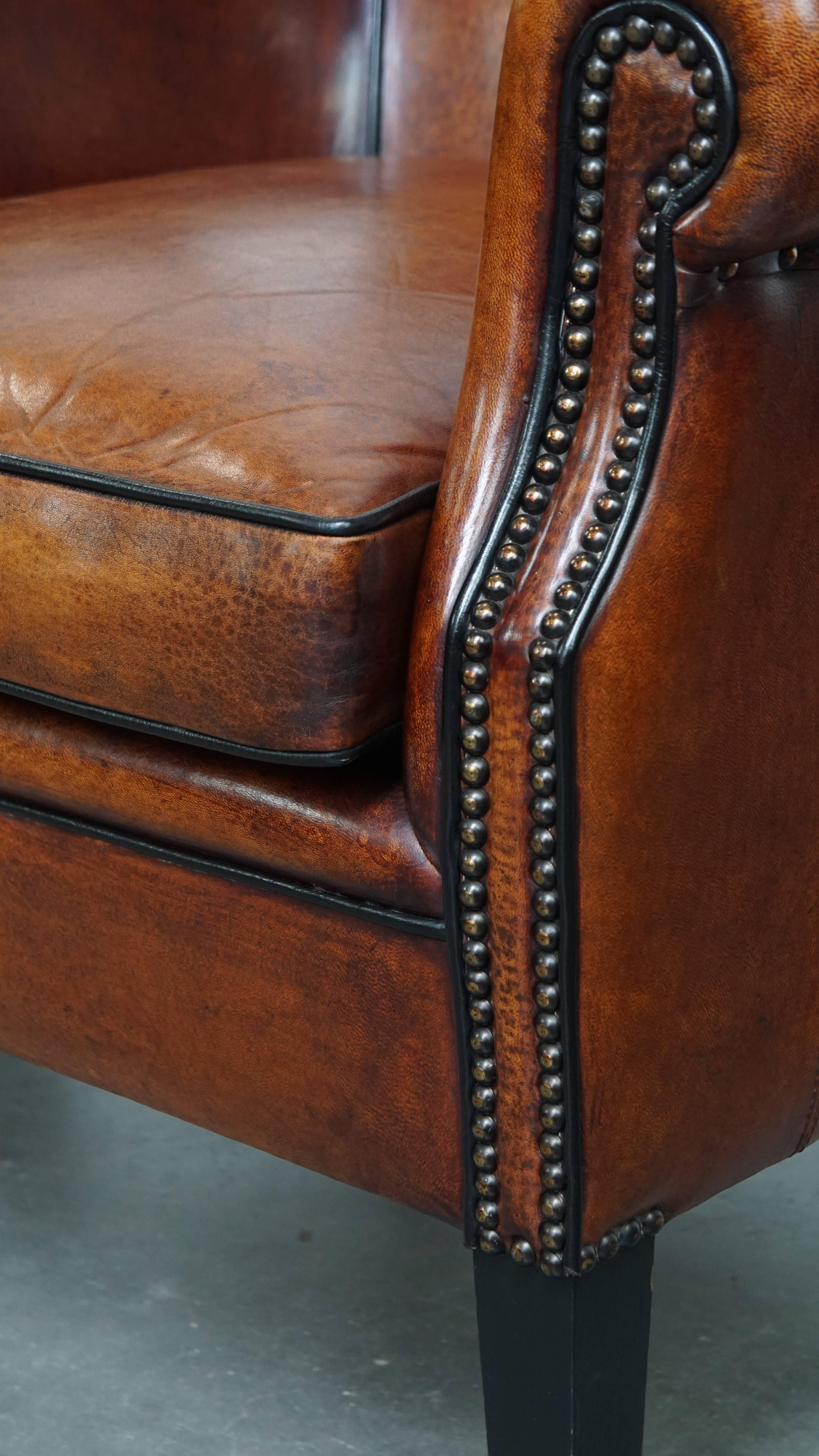 Ensemble de 2 fauteuils en cuir de mouton en vente 6